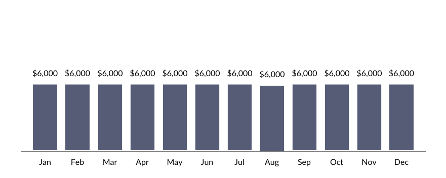 Much more consistent view of expenses when including non-monthly expenses